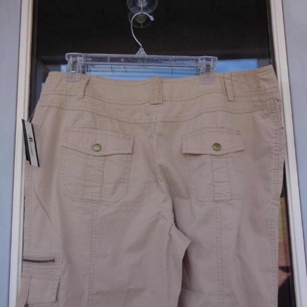Ab studio tan pant with zipper & pockets detail casual size 12 - Picture 10 of 12